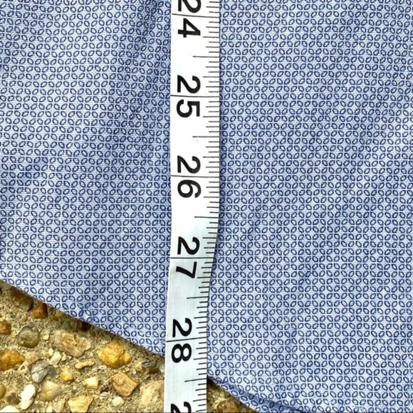 Zara Man Slim Fit Blue Button Down Patterned Long Sleeve Shirt Men’s Size L - Picture 4 of 11